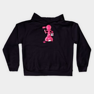 Be Different // Chess Pawn with Pink Paint Kids Hoodie